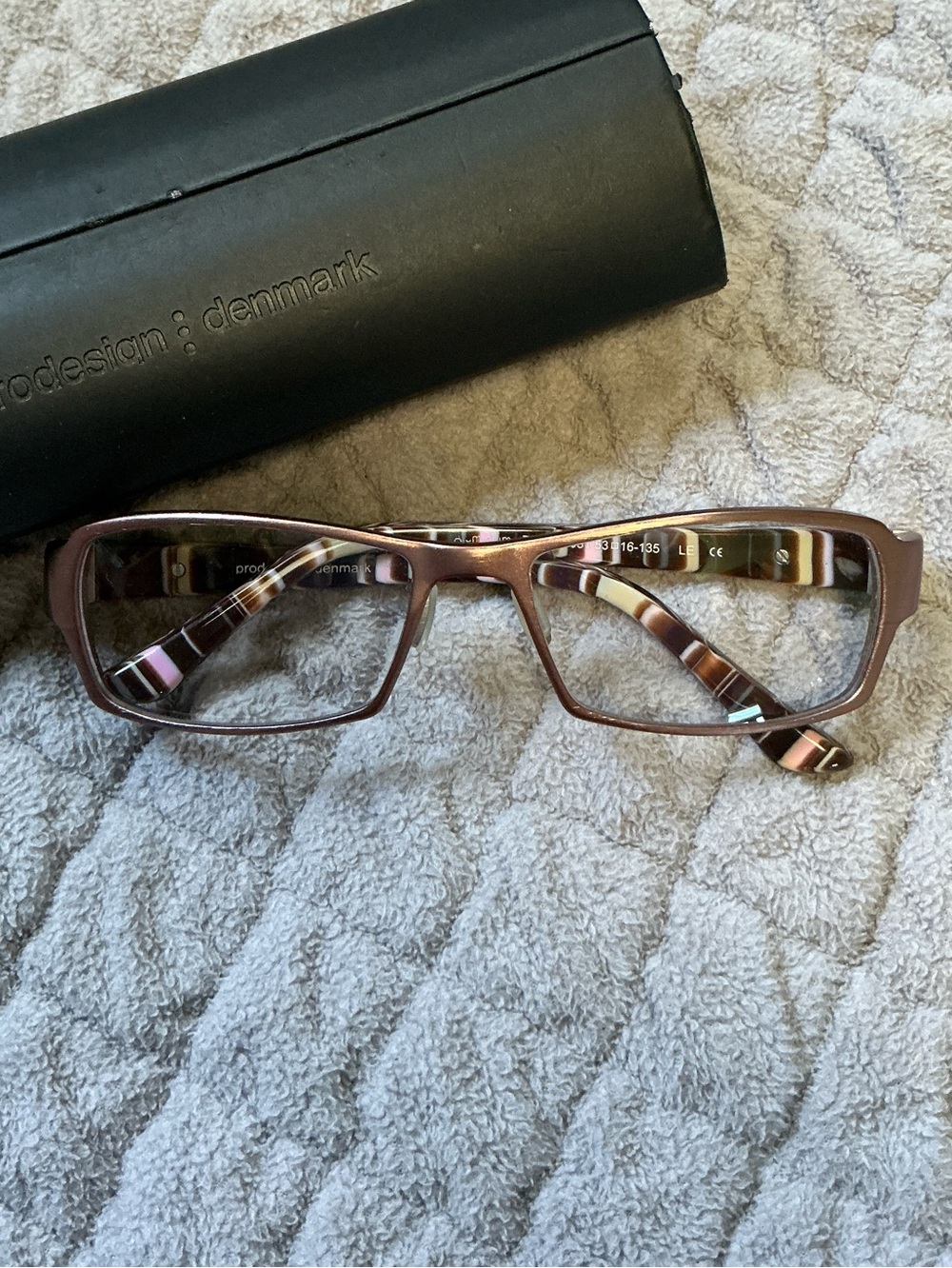 Women's Rectangular Eyeglasses Frame 7902 Bronze Aluminum w/nose pads